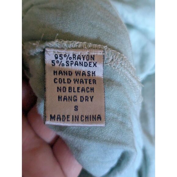 BLUE TASSEL Anthropologie Crochet Back Midi Dress S Mint Green Boho Festival - Picture 5 of 7